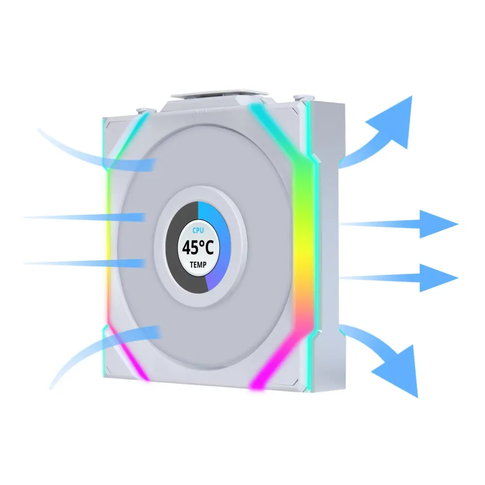 Вентилатори 3бр Lian Li UNI FAN SL Wireless LCD ARGB PWM - 120 mm Бели