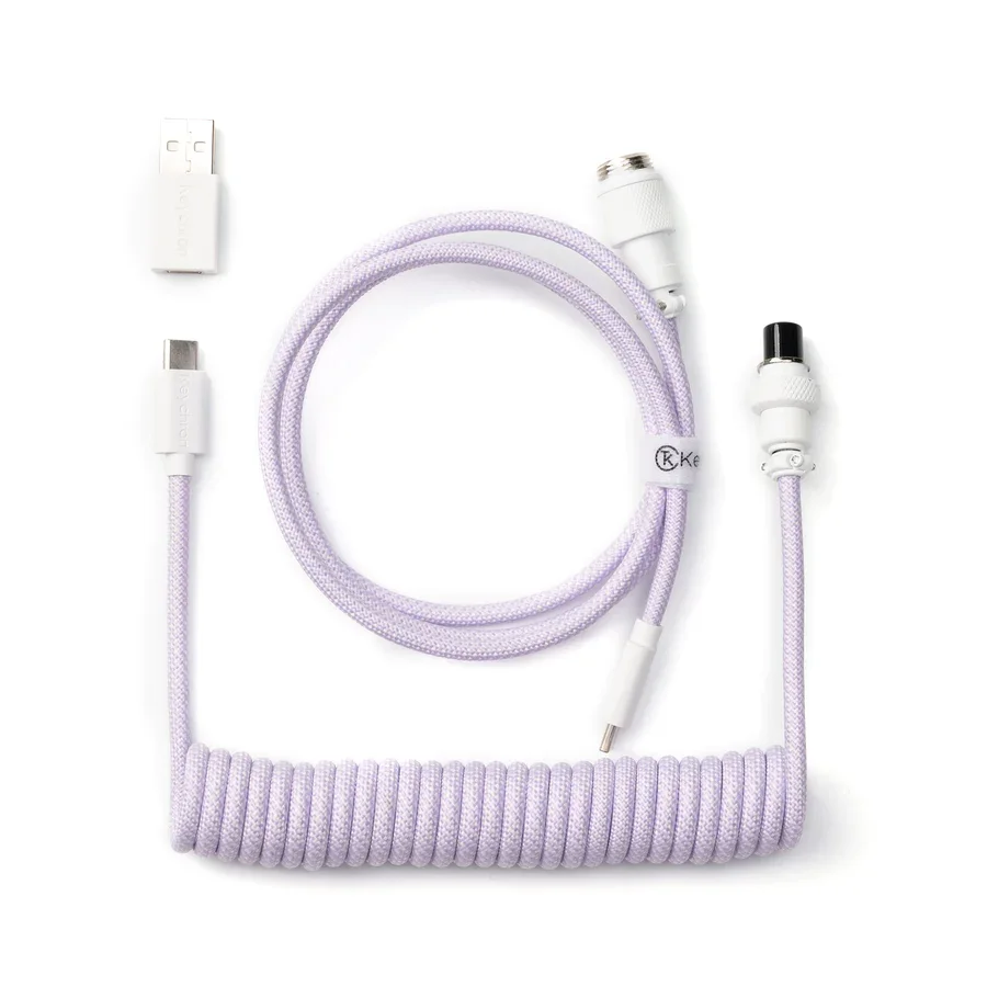 Кабел за клавиатура Keychron Coiled Aviator Light Purple Кабел за клавиатура Keychron Coiled Aviator Light Purple