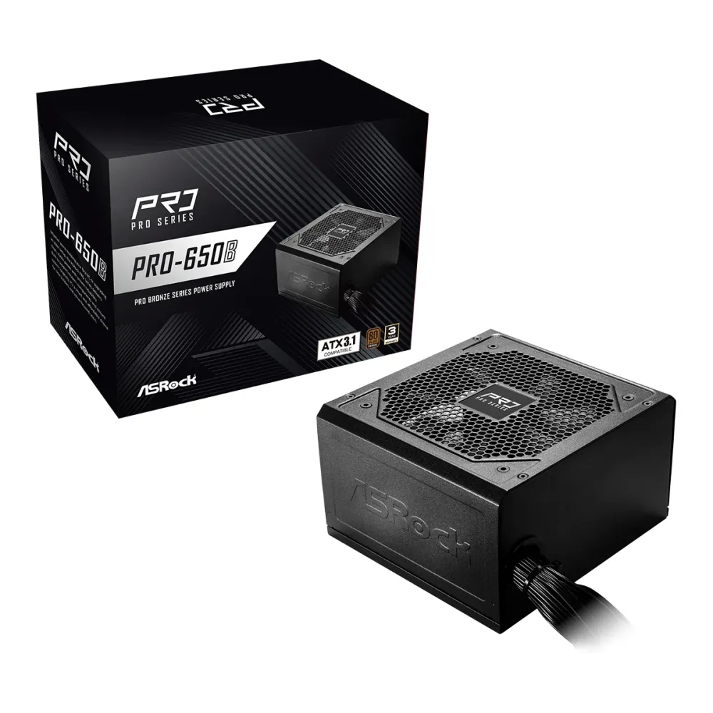 Захранващ блок ASRock PRO-650B 650W 80+ Bronze ATX 3.1