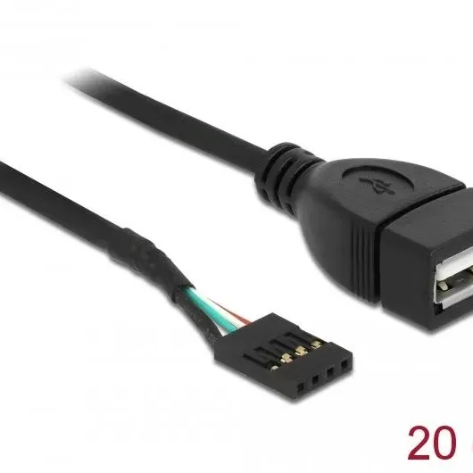 Кабел DeLock USB Pin header женско > USB 2.0 type-A женски, 20 cm