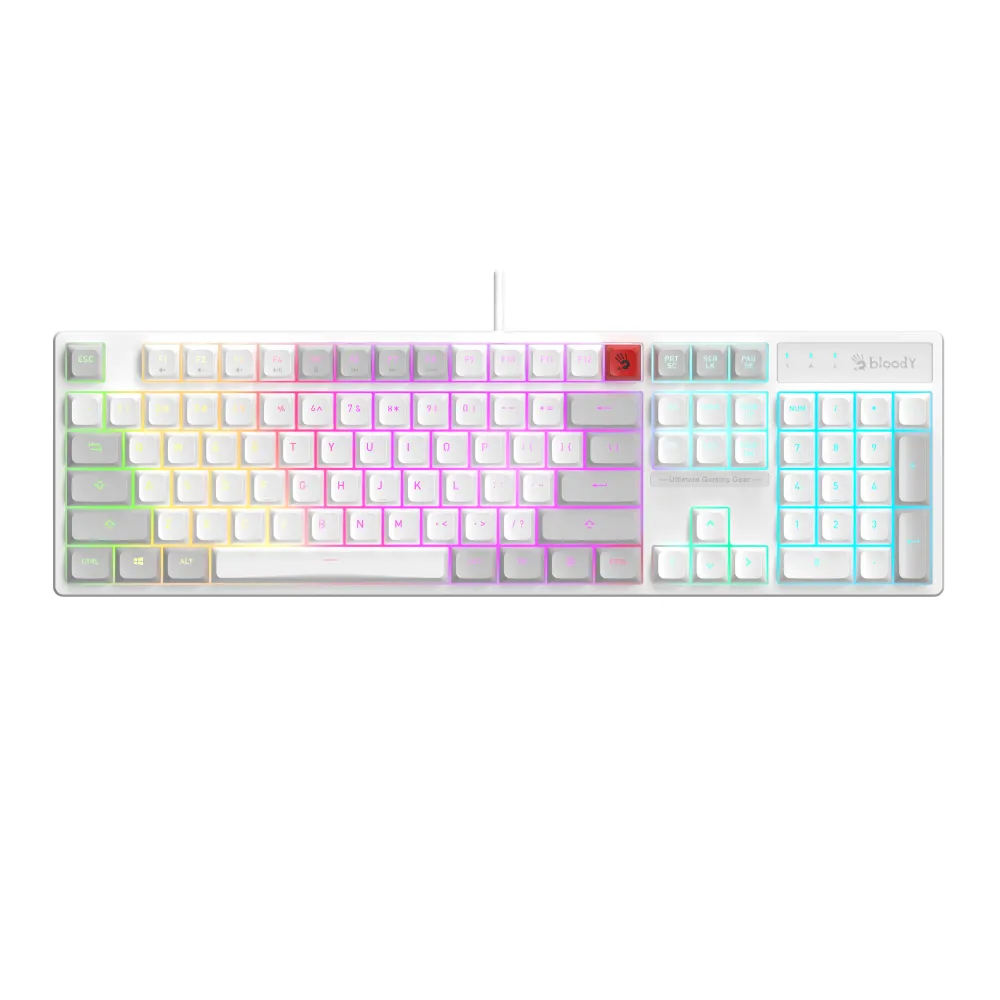 Геймърска клавиатура A4Tech Bloody B230N Neon Backlit - Бяла Геймърска клавиатура A4Tech Bloody B230N Neon Backlit - Бяла