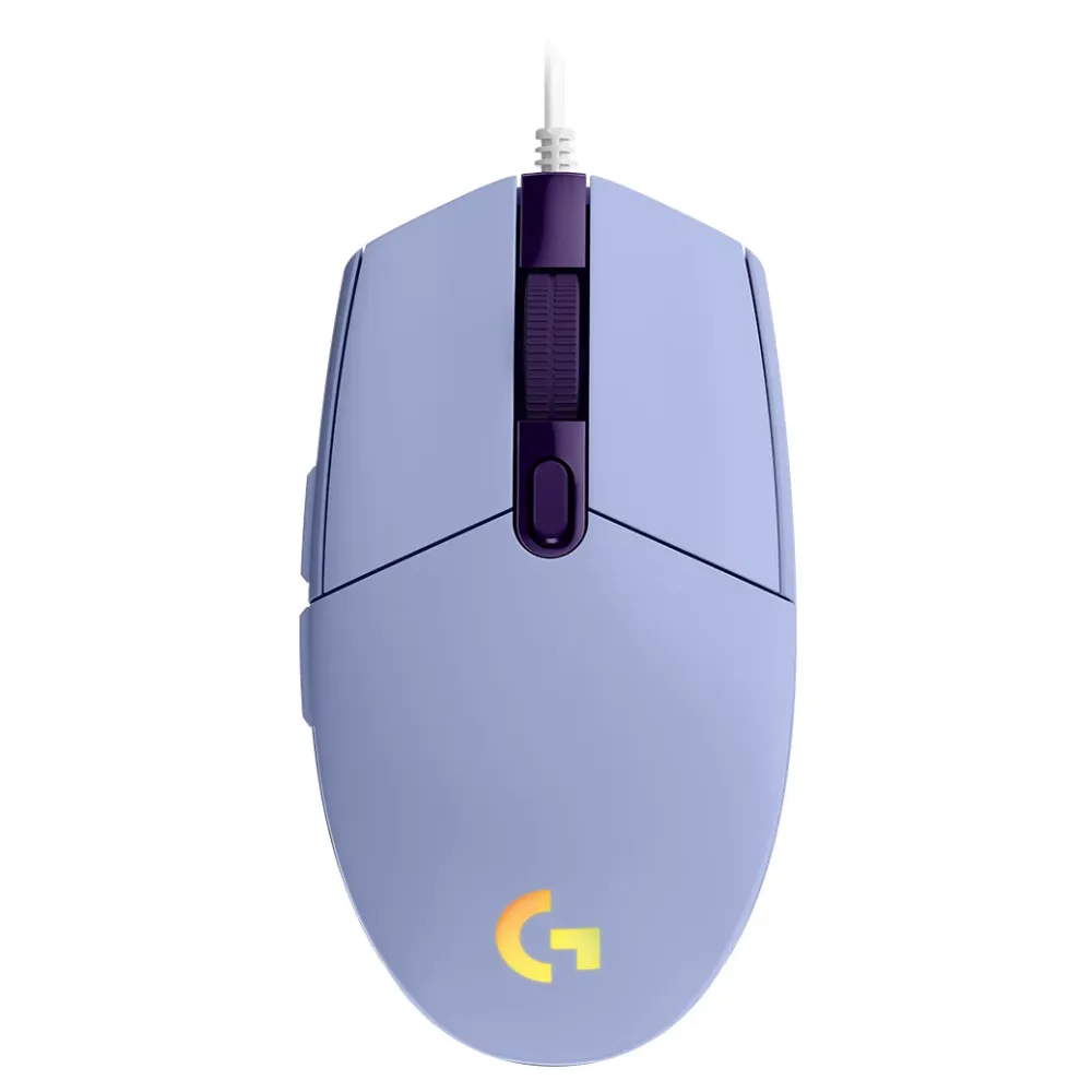 Геймърска мишка Logitech G102 LightSync, RGB, Оптична, Жична, USB, Лилав