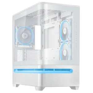 Кутия ASUS Prime AP202 ARGB mATX + 3 ARGB Вентилатора - White