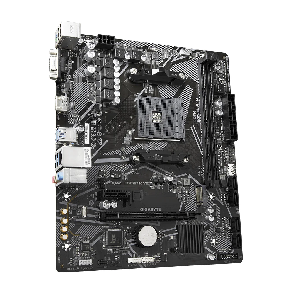 Дънна платка GIGABYTE A520M K V2, Socket AM4