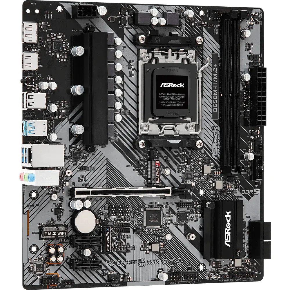 Дънна платка ASROCK B650M-H/M.2+, Socket AM5, 2xDDR5 Дънна платка ASROCK B650M-H/M.2+, Socket AM5, 2xDDR5