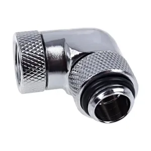 Ъглов адаптер Alphacool Eiszapfen, 90°, G1/4 външна към G1/4 вътрешна резба, Сребрист