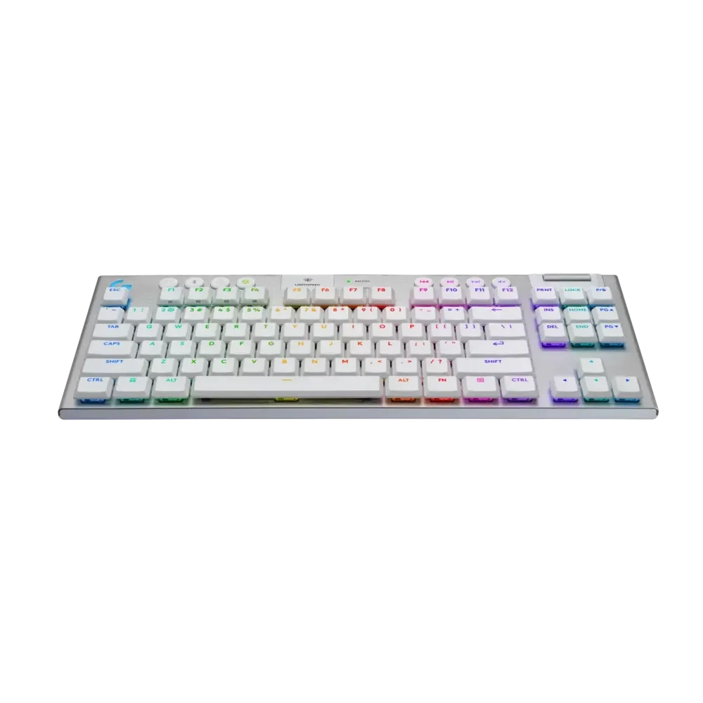 Безжична геймърска механична клавиатура Logitech G915X White Lightspeed TKL - GL Tactile Switch