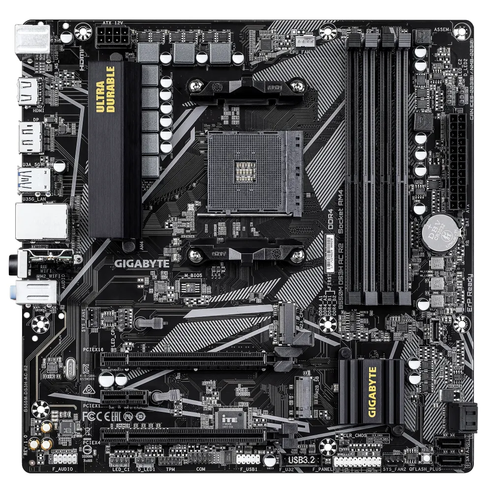 Дънна платка GIGABYTE B550M DS3H AC R2 Socket AM4