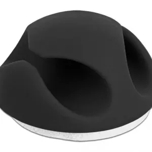 Органайзер за кабели Delock, Самозалепващ, 10 бр. в опаковка, Черен