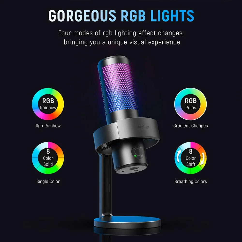 Настолен микрофон FIFINE A9 RGB 4 Polar Patterns- Black Настолен микрофон FIFINE A9 RGB 4 Polar Patterns- Black
