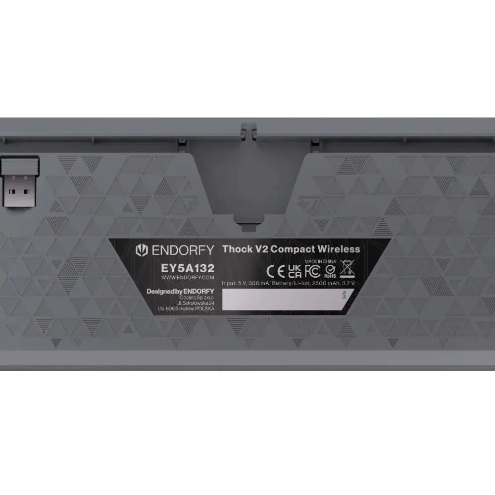 Endorfy механична клавиатура Thock Wireless V2 Compact, PBT, Endorfy Yellow, US Layout
