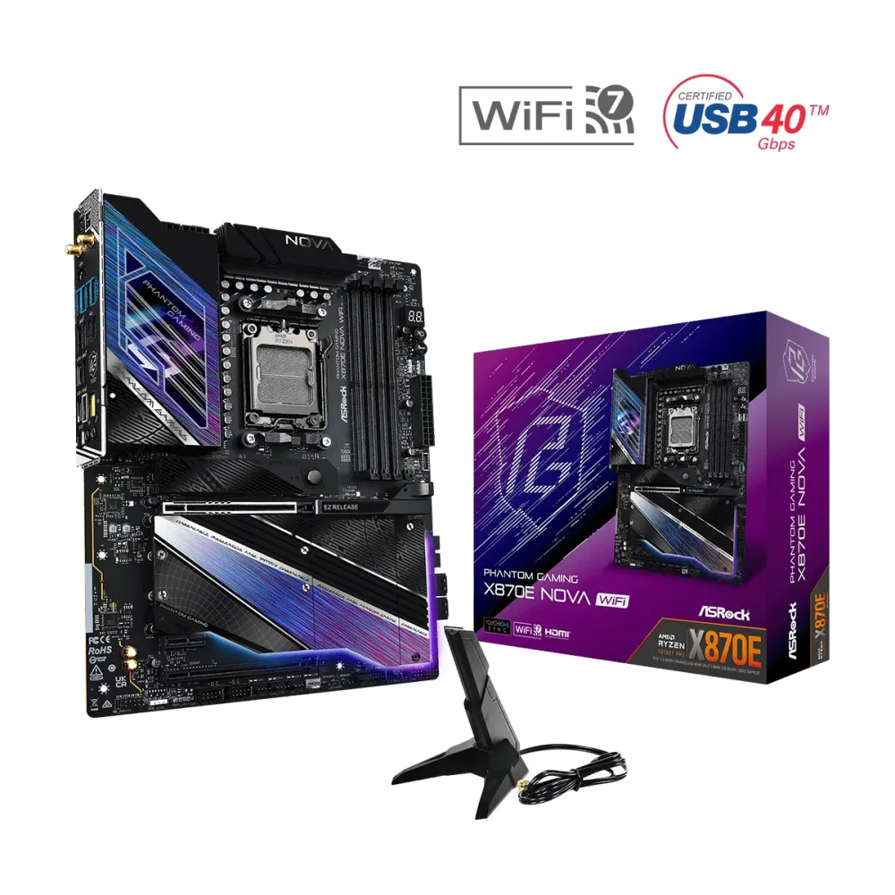 Дънна платка ASROCK X870E PG NOVA WIFI, Socket AM5 Дънна платка ASROCK X870E PG NOVA WIFI, Socket AM5