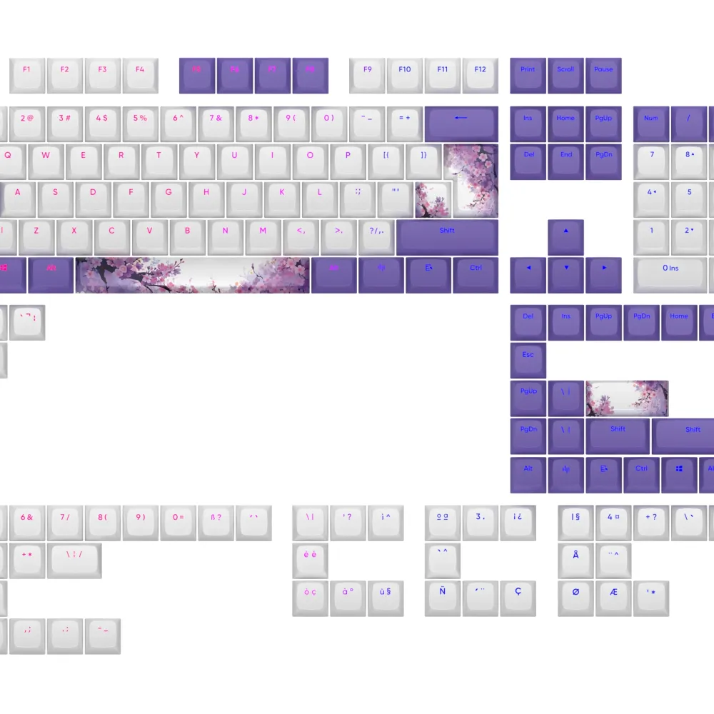 Капачки за механична клавиатура Dark Project - Violet Horizons PBT - ANSI & ISO