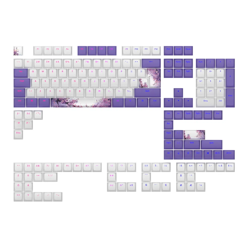 Капачки за механична клавиатура Dark Project - Violet Horizons PBT - ANSI & ISO Капачки за механична клавиатура Dark Project - Violet Horizons PBT - ANSI & ISO