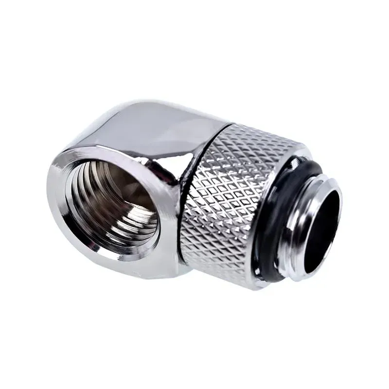 Въртящ се L-конектор Alphacool Eiszapfen, G1/4 AG auf G1/4 IG, Сребрист