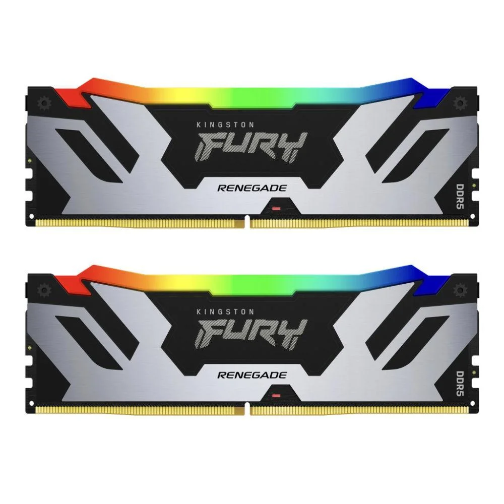 Памет Kingston Fury Renegade Silver RGB 96GB(2x48GB) DDR5 6000MHz CL32 - KF560C32RSAK2-96