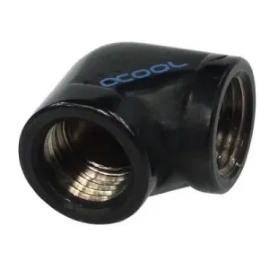 L-конектор Alphacool HF, Вътрешна резба G1/4 - G1/4, 90°, Черен мат