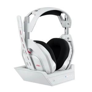 Logitech Astro A50 Lightspeed безжични слушалки с докинг станция, Бели