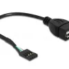 Кабел DeLock USB Pin header женско > USB 2.0 type-A женски, 20 cm