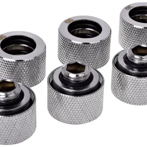 Комплект фитинги Alphacool HT 16mm - G1/4, 90°, Хром, 6-pack