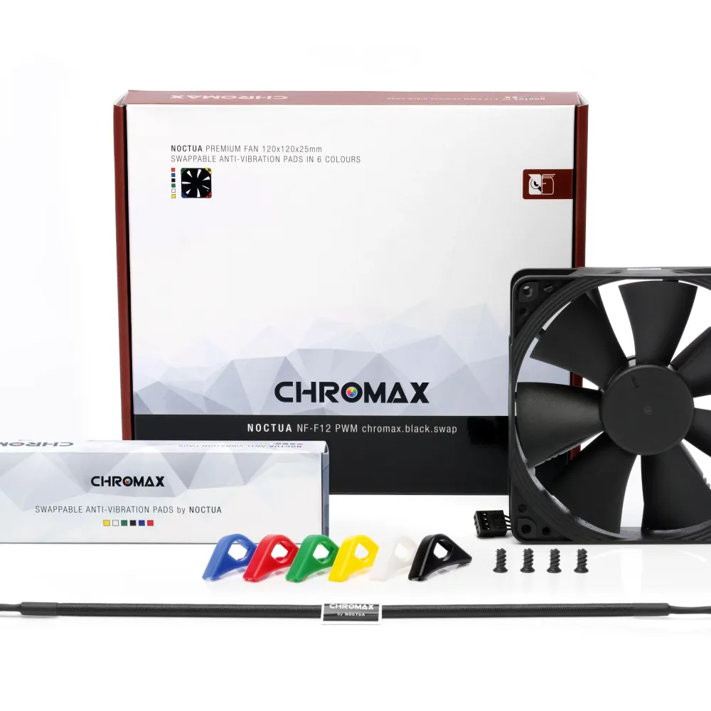 Вентилатор Noctua 120mm NF-F12 PWM Chromax.black.swap