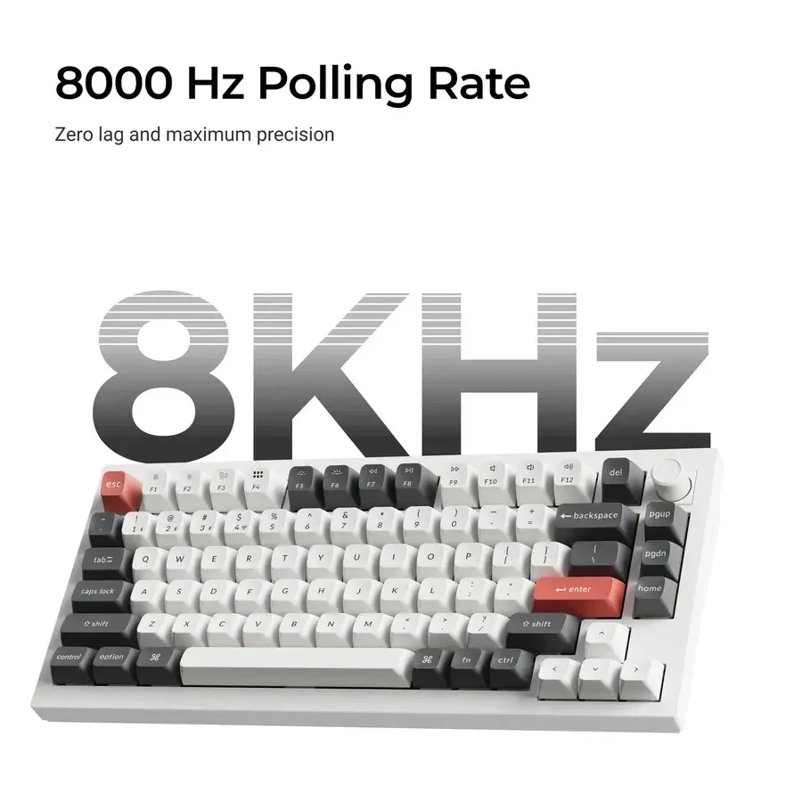 Безжична механичка клавиатура Keychron Q1 Ultra 8K Black - Silk POM Switch Red Безжична механичка клавиатура Keychron Q1 Ultra 8K Black - Silk POM Switch Red