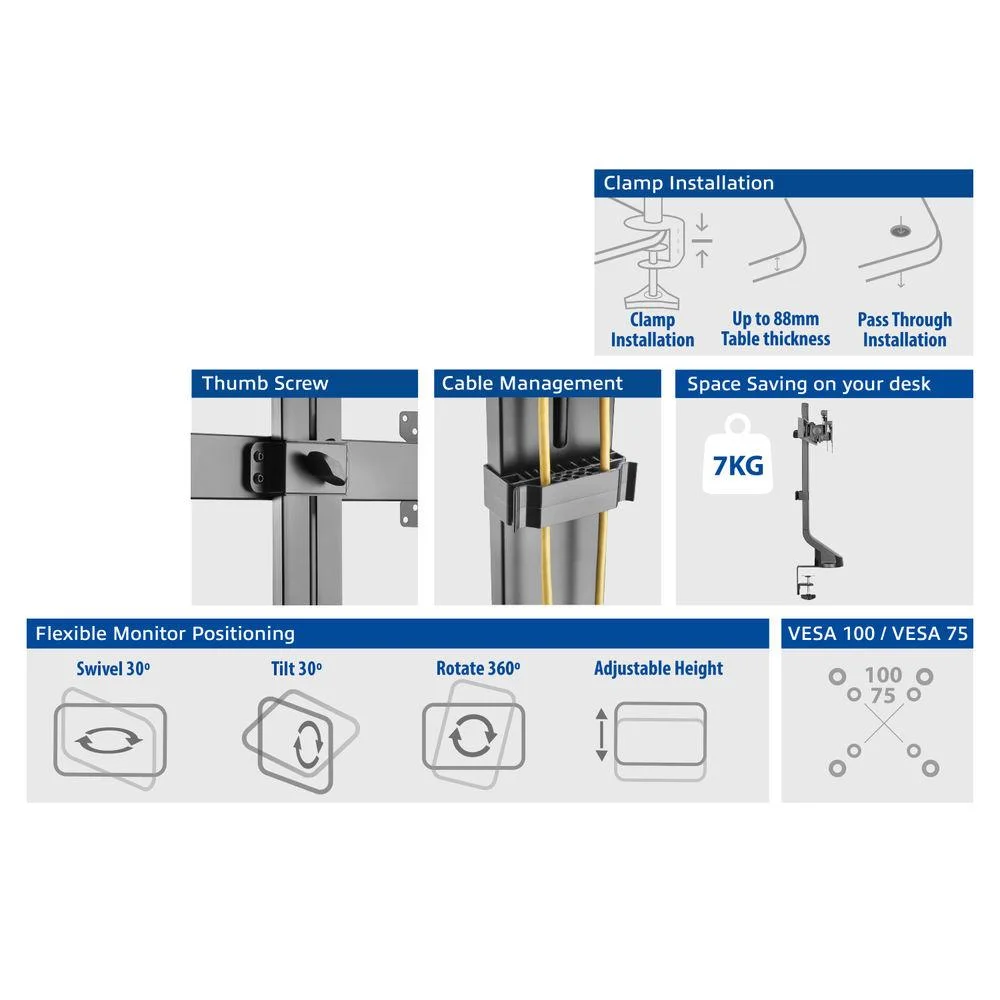 ACT Стойка за 2 бр мониторa 27