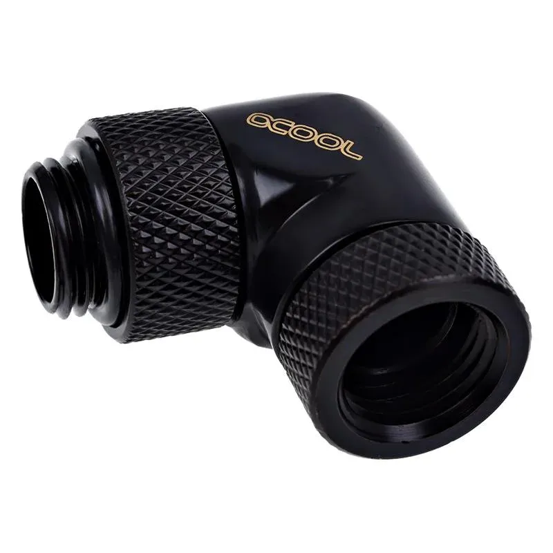 Ъглов адаптер Alphacool Eiszapfen, 90°, G1/4 външна към G1/4 вътрешна резба, Черен мат