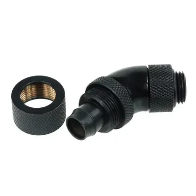 Компресионен фитинг Alphacool, 13/10 - G1/4, 45°, Въртящ се, Черен мат