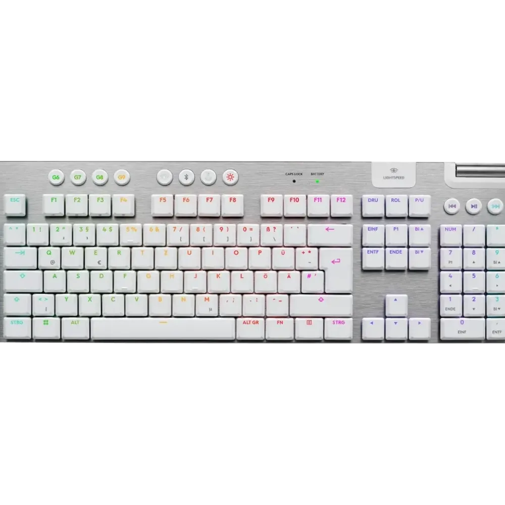 Безжична геймърска механична клавиатура Logitech G915X White Lightspeed - GL Tactile Switch