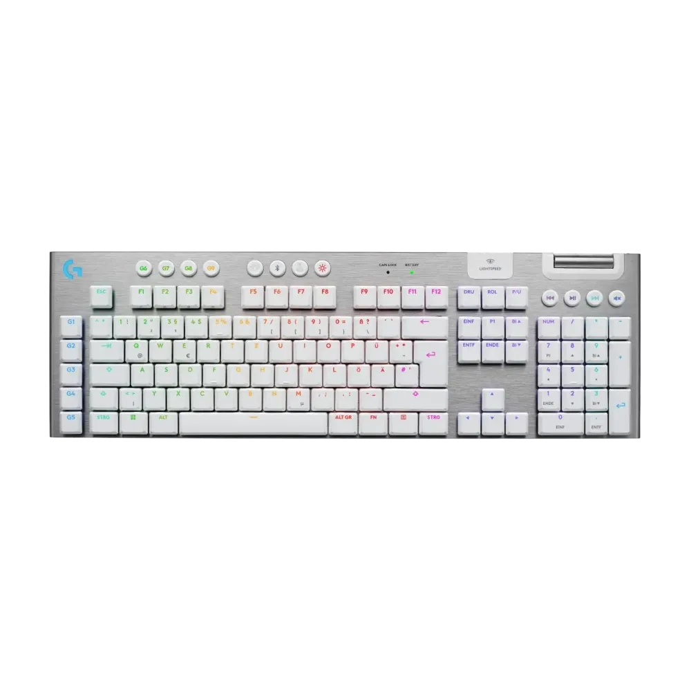 Безжична геймърска механична клавиатура Logitech G915X White Lightspeed - GL Tactile Switch