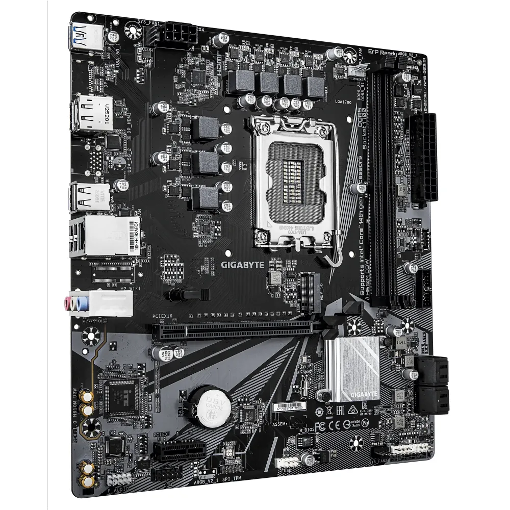 Дънна платка GIGABYTE H610M D3W Socket 1700, DDR5, Micro ATX