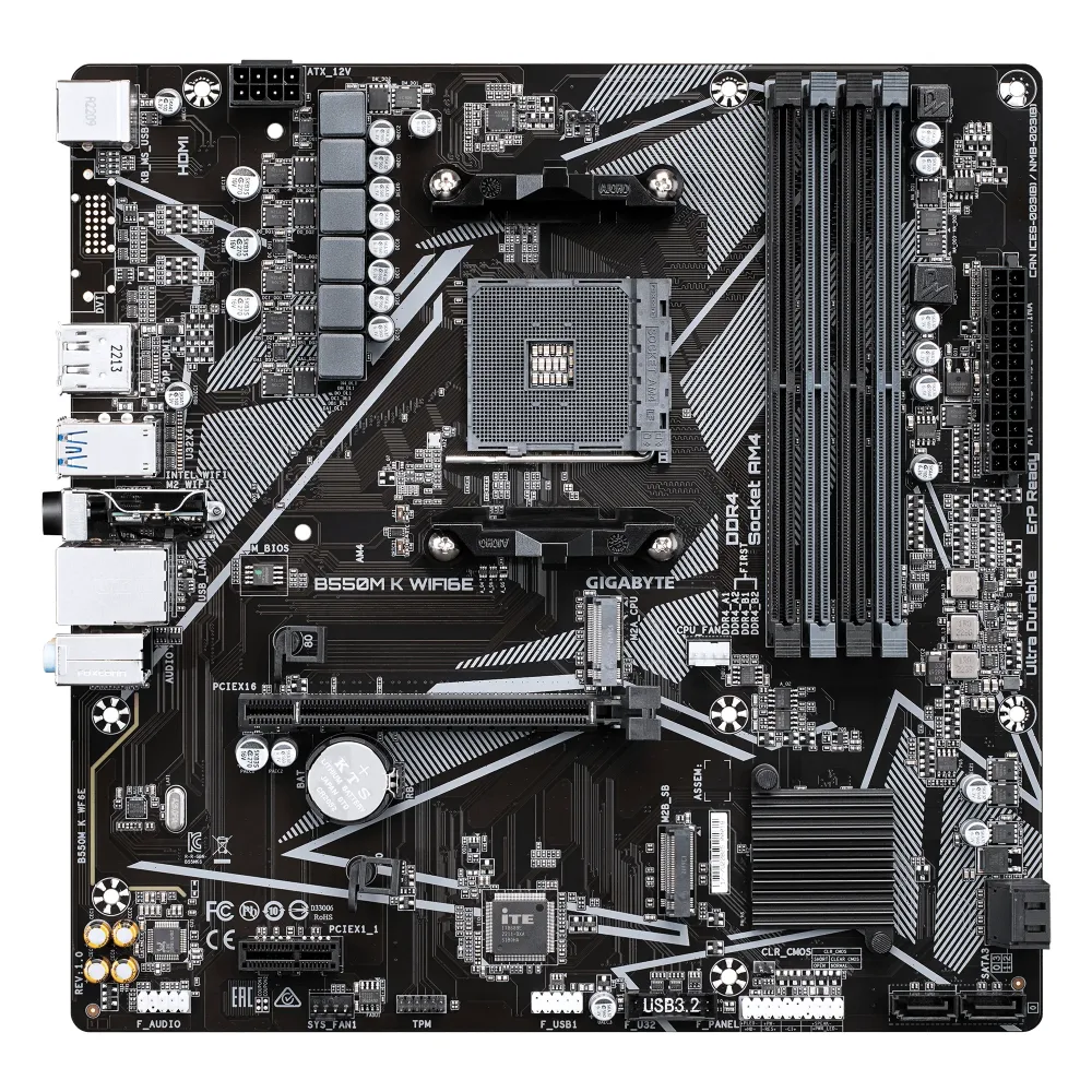 Дънна платка GIGABYTE B550M K Wi-Fi 6E, AM4