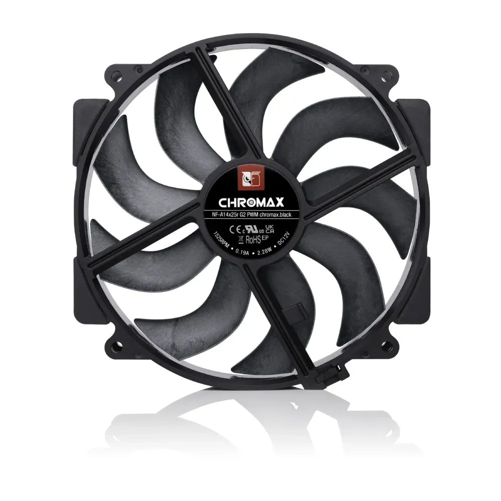 Вентилатор Noctua NF-A14x25r G2 PWM chromax.black, 140mm