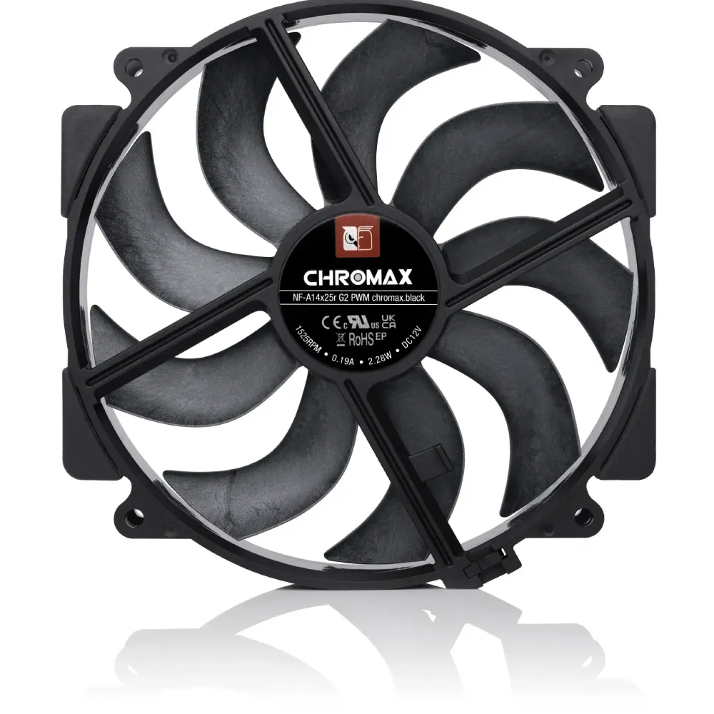 Вентилатор Noctua NF-A14x25r G2 PWM chromax.black, 140mm