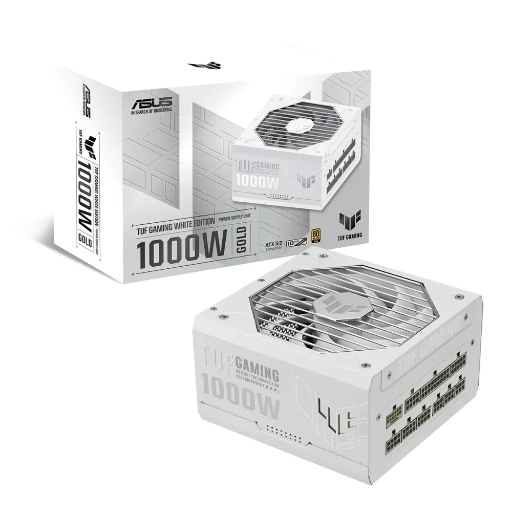 Захранващ блок ASUS TUF Gaming White 1000W 80+ Gold PCIe 5.1, Fully Modular