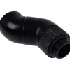 Ъглов адаптер Alphacool Eiszapfen, 2 x 45°, G1/4 външна към G1/4 вътрешна резба, Черен мат