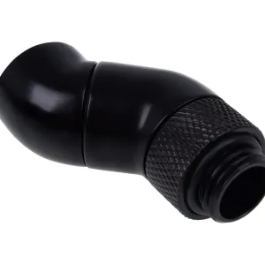Ъглов адаптер Alphacool Eiszapfen, 2 x 45°, G1/4 външна към G1/4 вътрешна резба, Черен мат