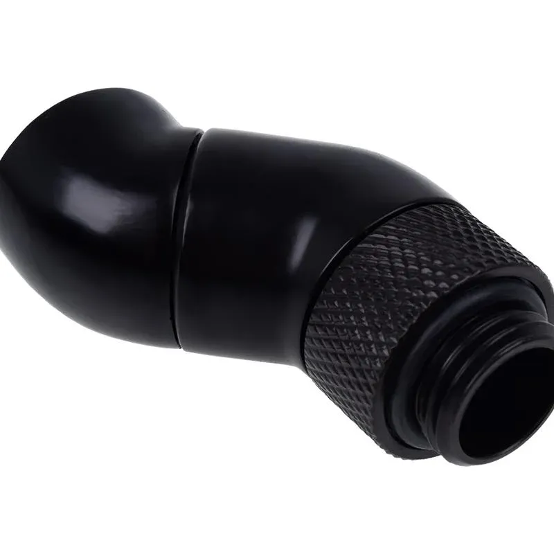 Ъглов адаптер Alphacool Eiszapfen, 2 x 45°, G1/4 външна към G1/4 вътрешна резба, Черен мат
