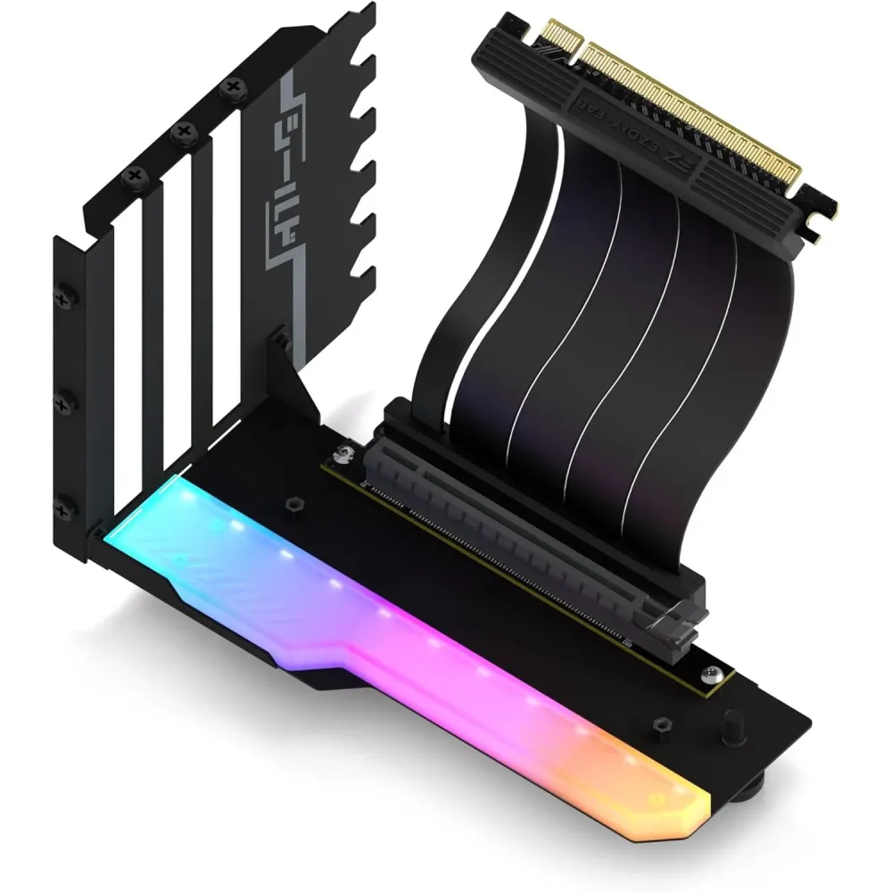 Брекет за вертикален монтаж на GPU EZDIY-FAB RGB PCIe 4.0 Riser Cable 90° Брекет за вертикален монтаж на GPU EZDIY-FAB RGB PCIe 4.0 Riser Cable 90°