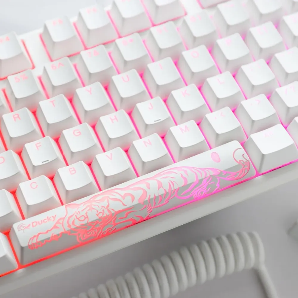 Геймърскa механична клавиатура Ducky One 3 Pure White TKL Hotswap Cherry MX Clear, RGB, PBT Keycaps