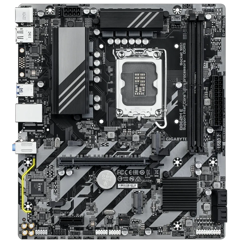 Дънна платка GIGABYTE B860M E, LGA 1851