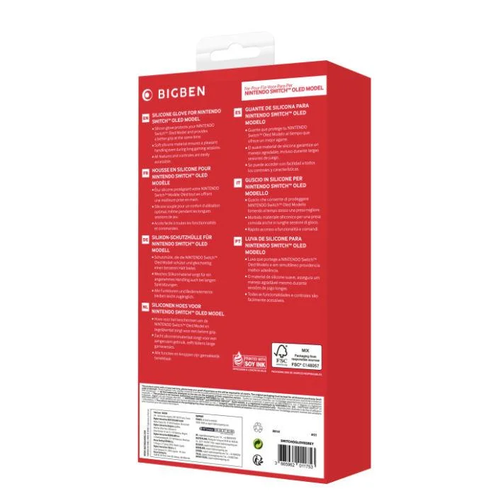 Силиконов защитен калъф Big Ben Silicon Glove, сив (Nintendo Switch OLED) Силиконов защитен калъф Big Ben Silicon Glove, сив (Nintendo Switch OLED)