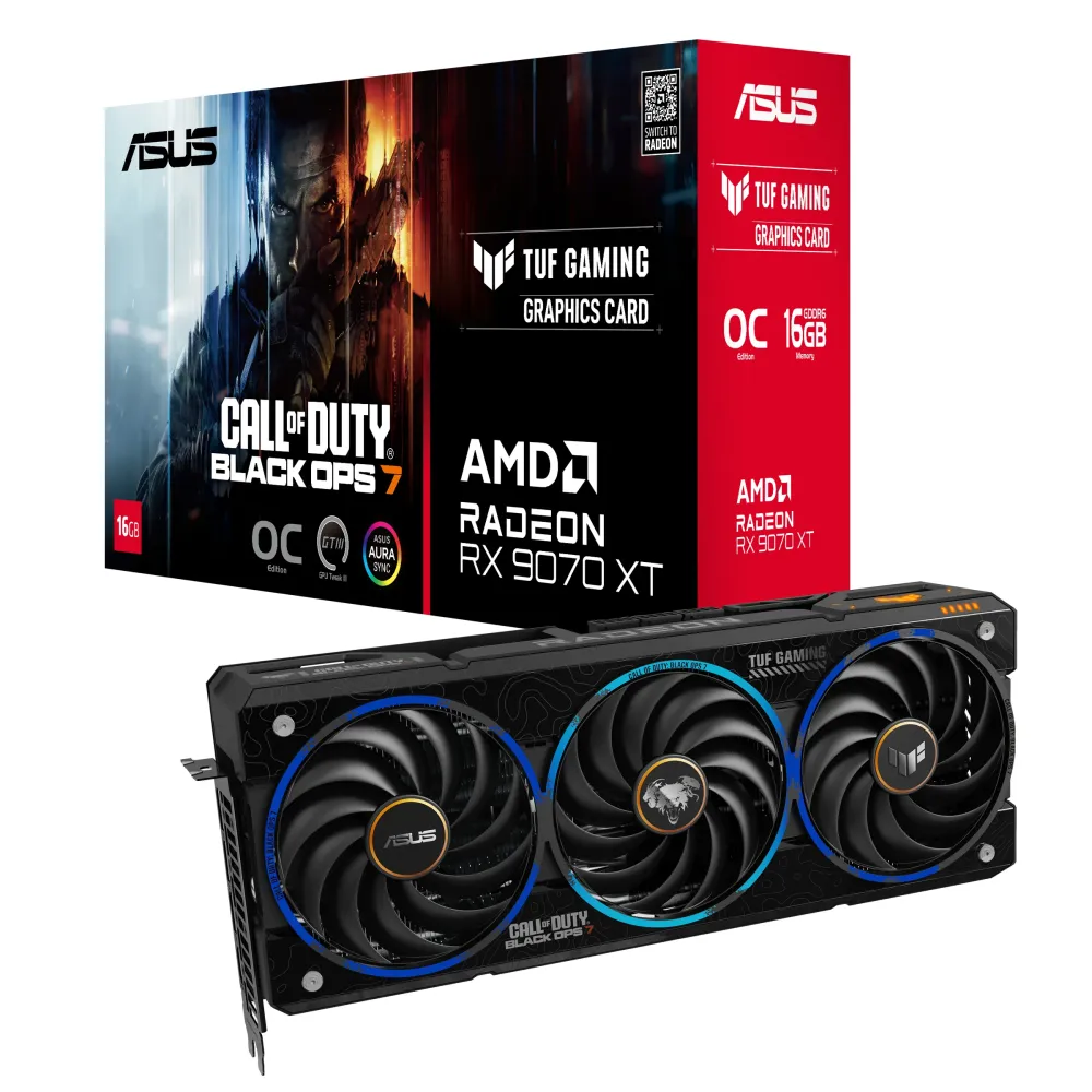 Видео карта ASUS TUF GAMING RADEON RX 9070 XT COD BO7 Speical Edition OC 16GB GDDR6 Видео карта ASUS TUF GAMING RADEON RX 9070 XT COD BO7 Speical Edition OC 16GB GDDR6