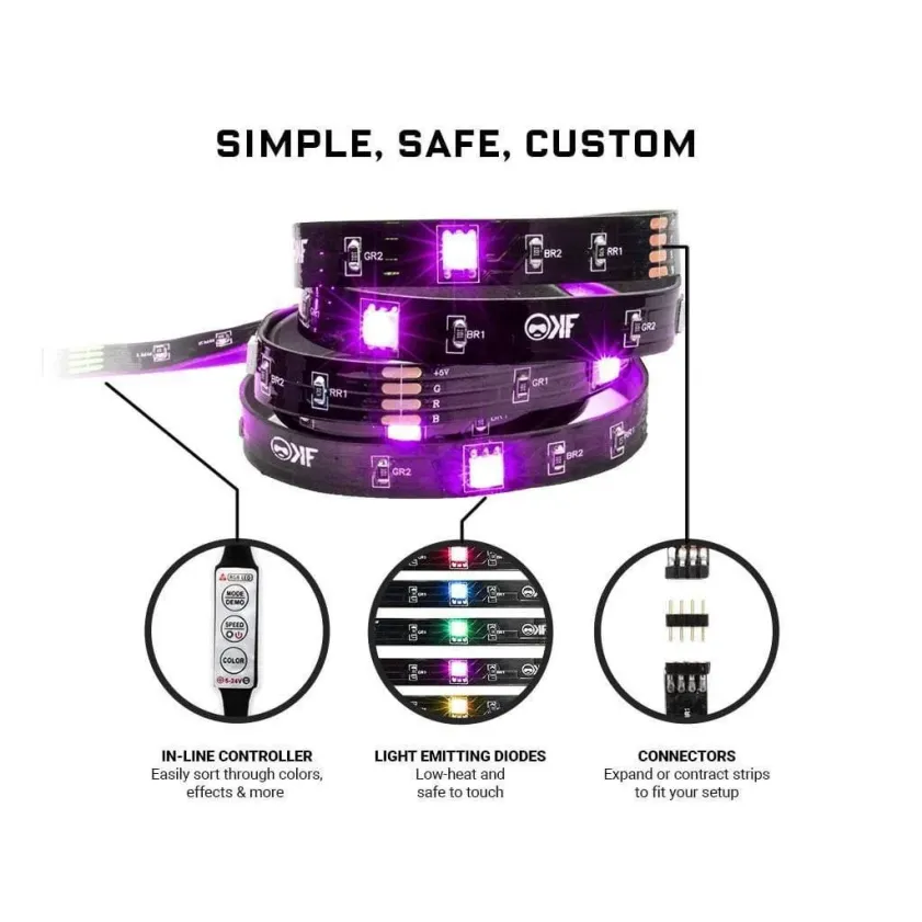 RGB лента KontrolFreek Gaming Lights Kit, USB (2.74m) RGB лента KontrolFreek Gaming Lights Kit, USB (2.74m)