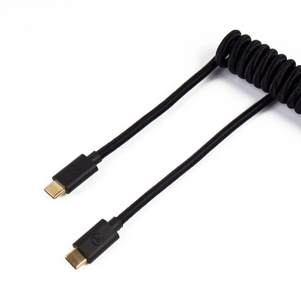 Кабел за клавиатура Keychron Coiled Aviator Custom USB Cable, USB-C - USB-C, Черен Кабел за клавиатура Keychron Coiled Aviator Custom USB Cable, USB-C - USB-C, Черен