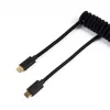 Кабел за клавиатура Keychron Coiled Aviator Custom USB Cable, USB-C - USB-C, Черен Кабел за клавиатура Keychron Coiled Aviator Custom USB Cable, USB-C - USB-C, Черен