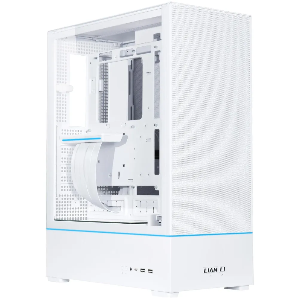 Кутия Lian-Li SUP01W Mid-Tower, Tempered Glass, Бяло