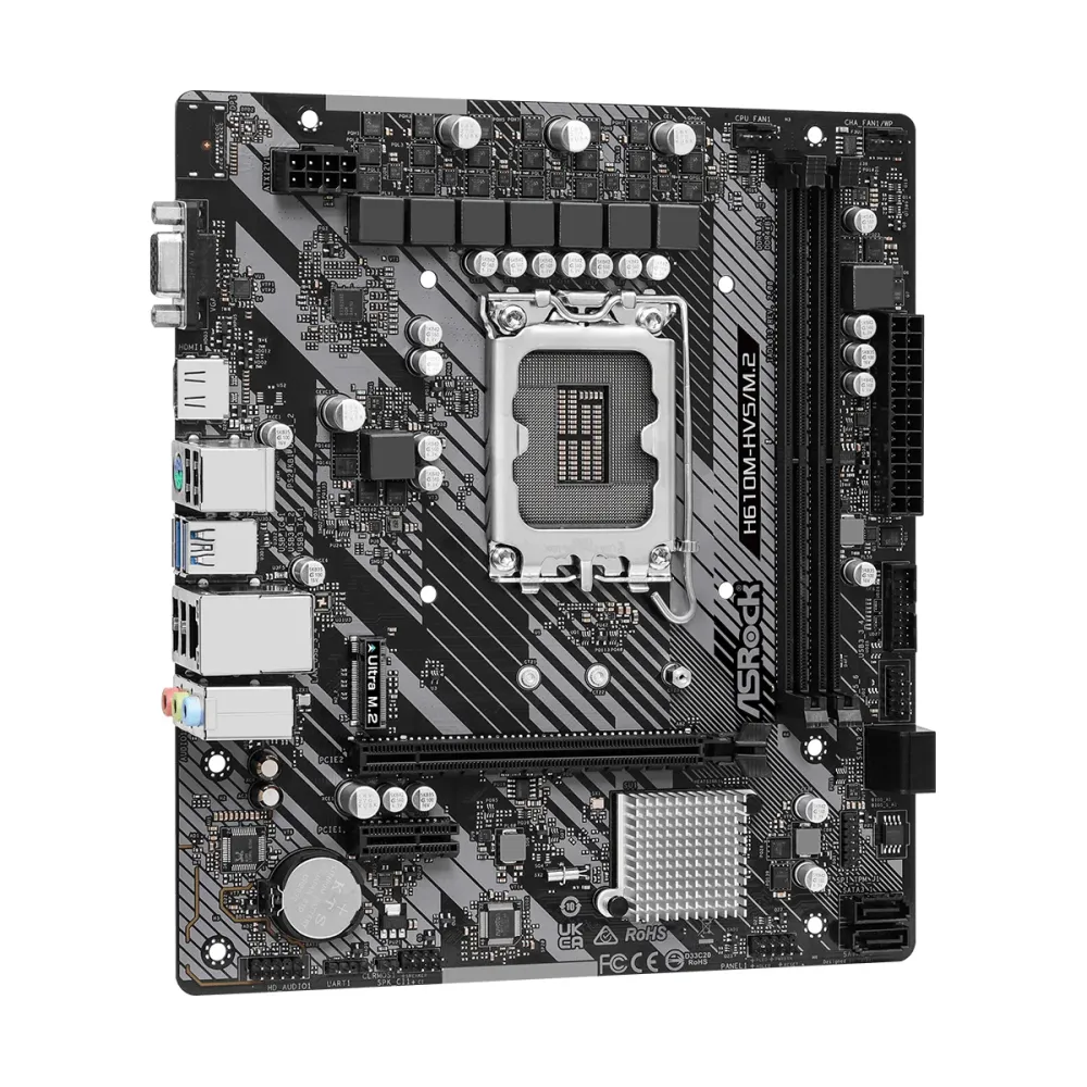 Дънна платка ASRock H610M-HVS/M.2 R2.0, LGA1700, DDR4, mATX