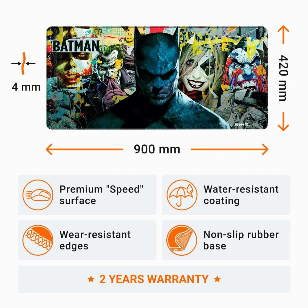Геймърски пад DC Batman: Torn Collage - Batman and Villains, XL Геймърски пад DC Batman: Torn Collage - Batman and Villains, XL